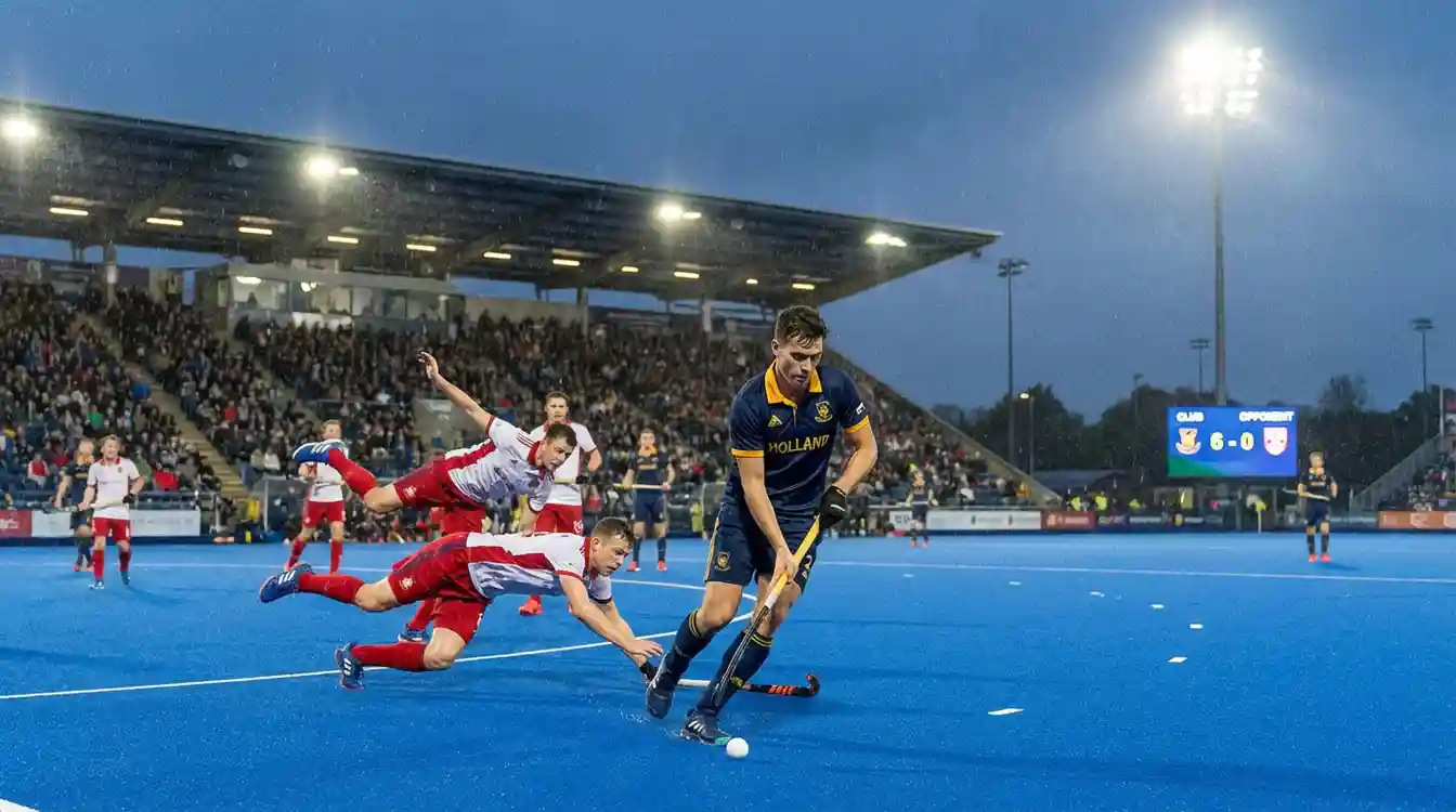 Hockeywedstrijd met duidelijk krachtsverschil tussen teams