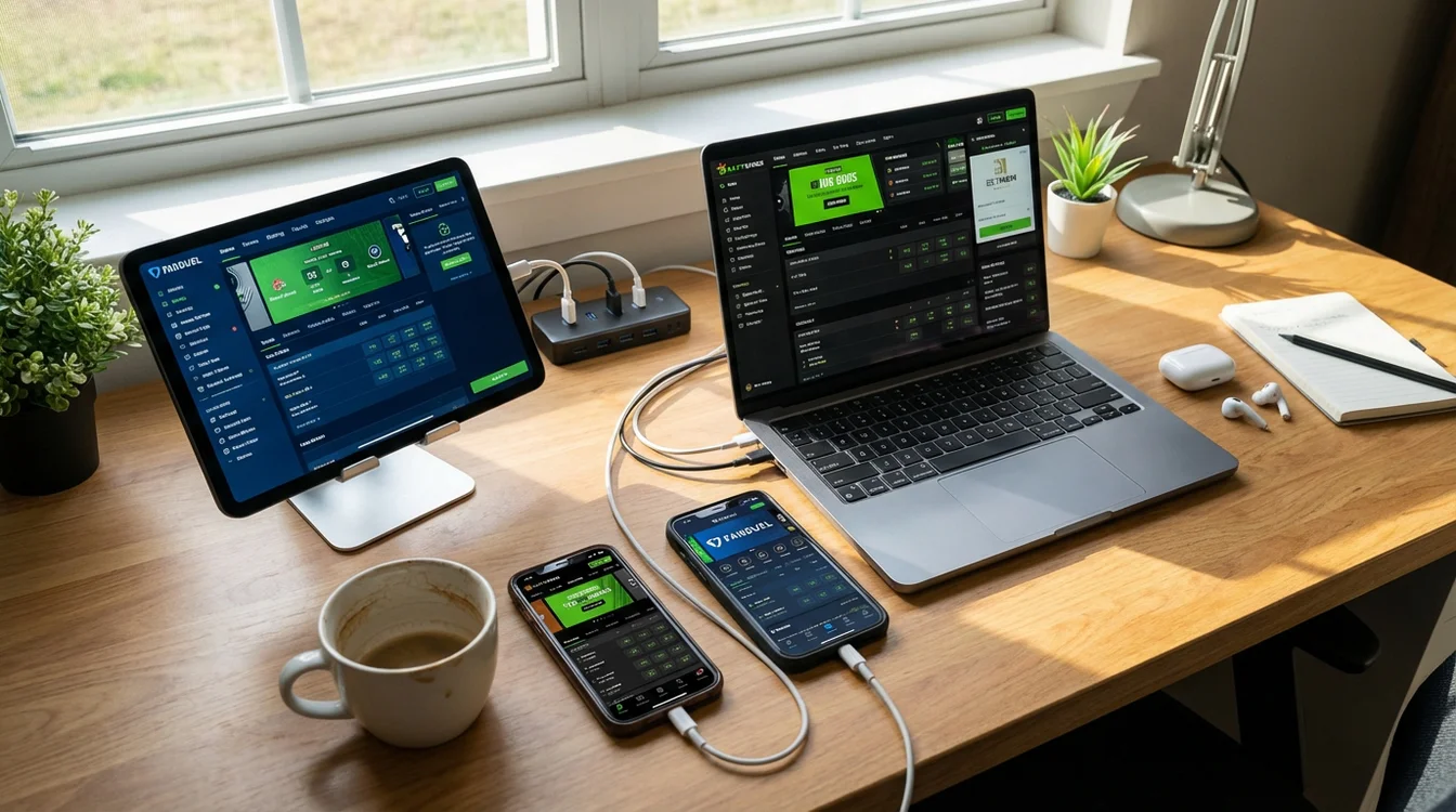 Meerdere apparaten met verschillende bookmaker apps