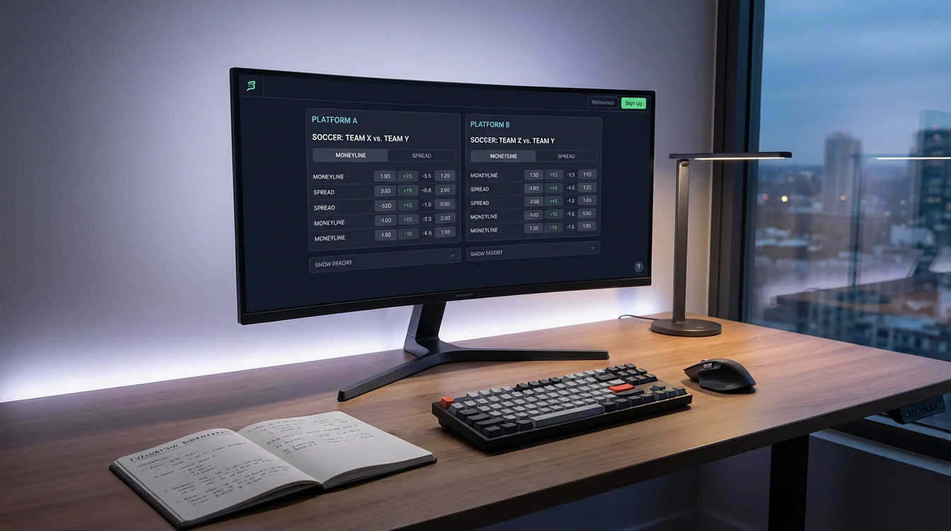 Vergelijking van sportwedenschap platforms op computerscherm