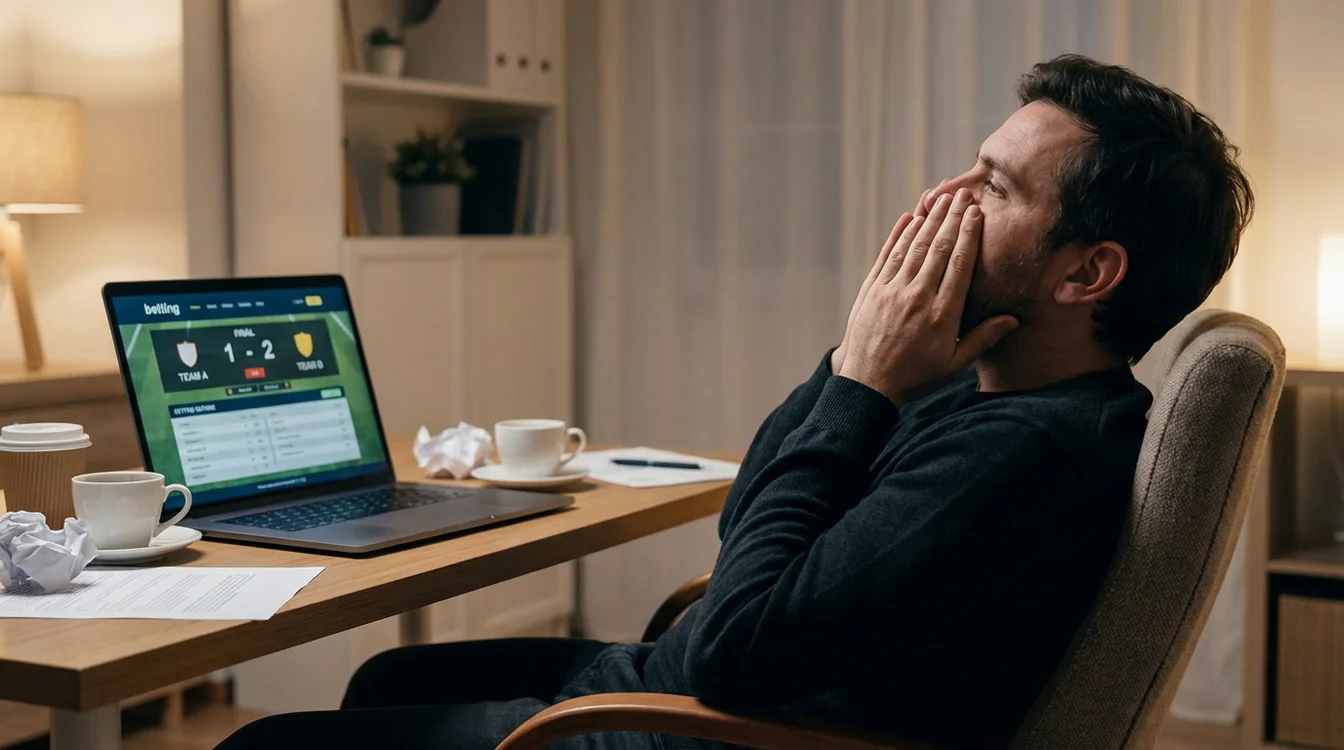 Gefrustreerde persoon na verloren weddenschap