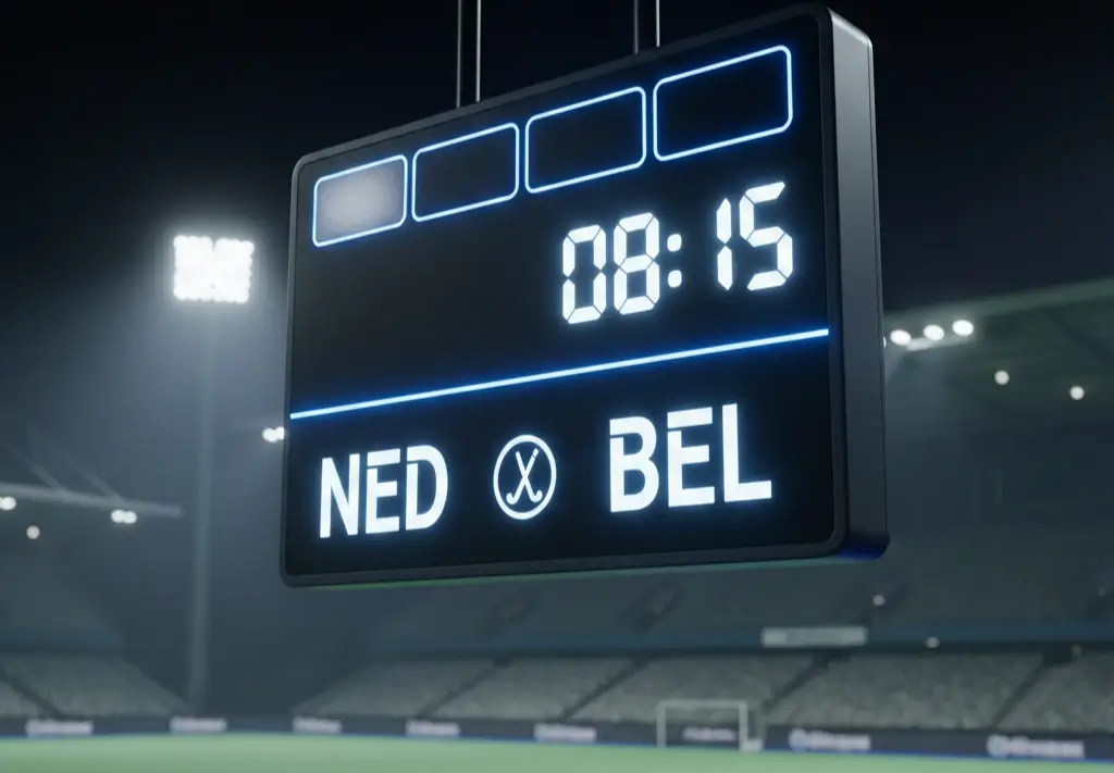 Hockey scorebord met kwartenindeling en speeltijd weergave
