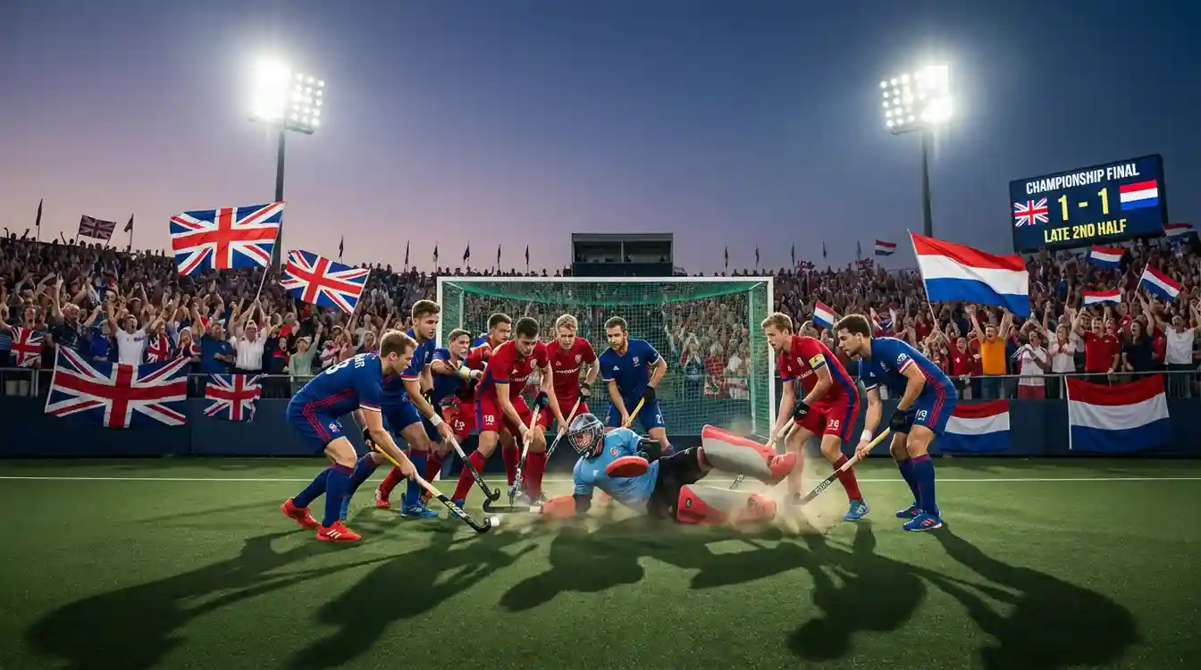 Hockeyfinale met twee teams die strijden om de titel