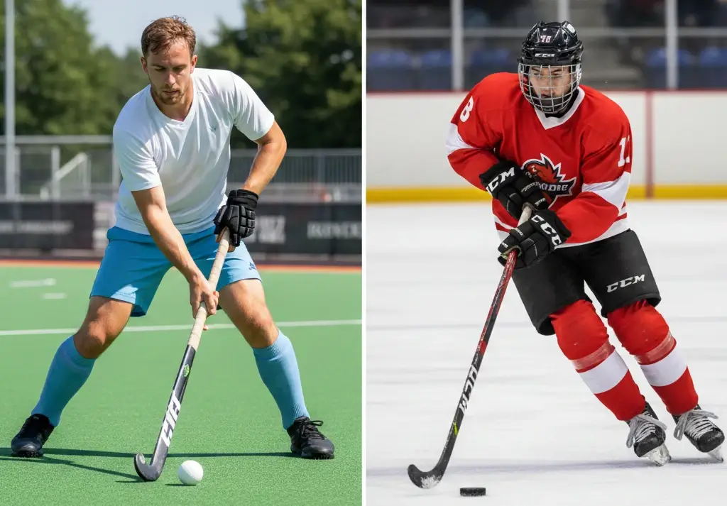 Vergelijking tussen veldhockey en ijshockey: speelomgeving en uitrusting