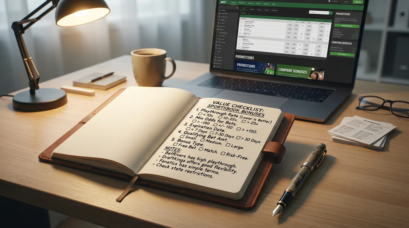 Notitieboek met checklist voor bonus evaluatie